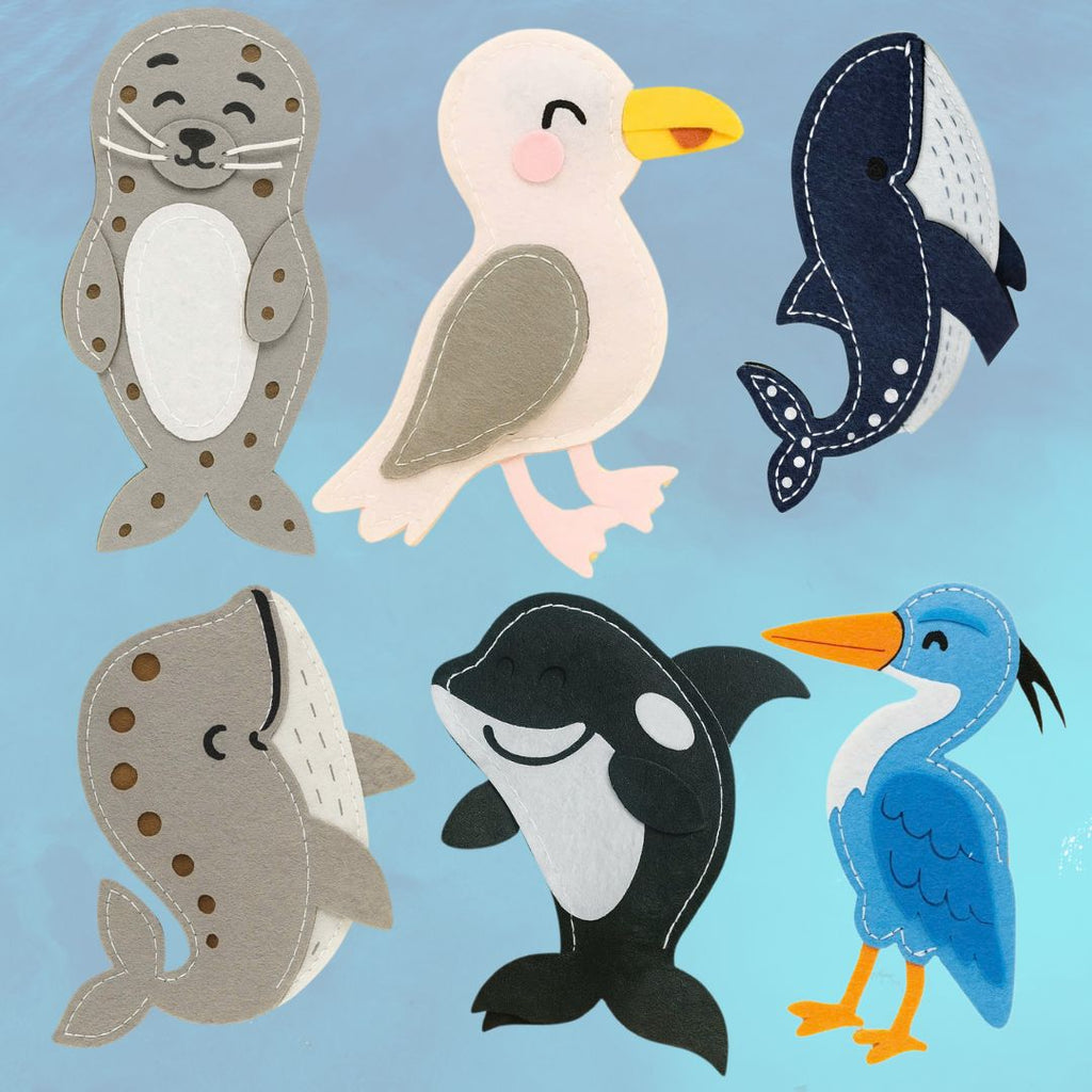 Animals of the Salish Sea: Handmade Felt Finger Puppet Set for Kids - LittleBean's Toy Chest