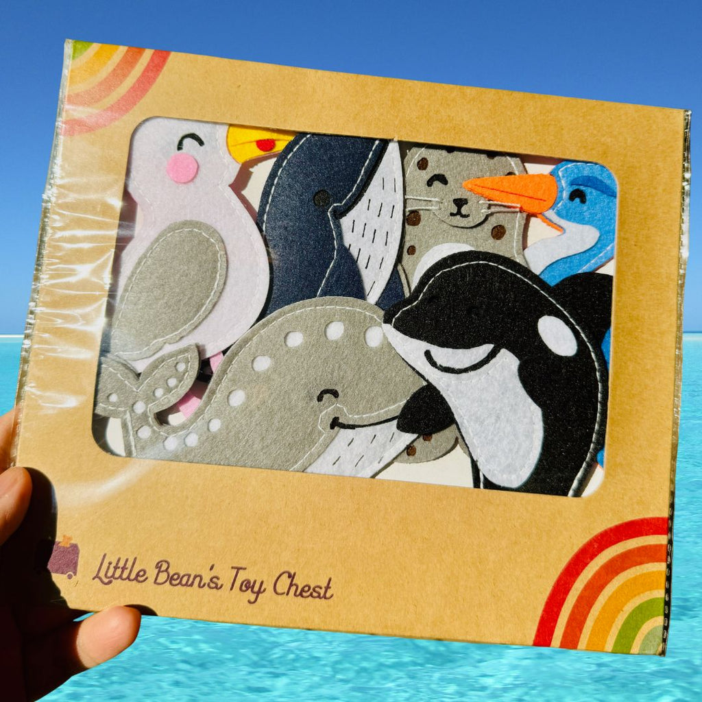 Animals of the Salish Sea: Handmade Felt Finger Puppet Set for Kids - LittleBean's Toy Chest