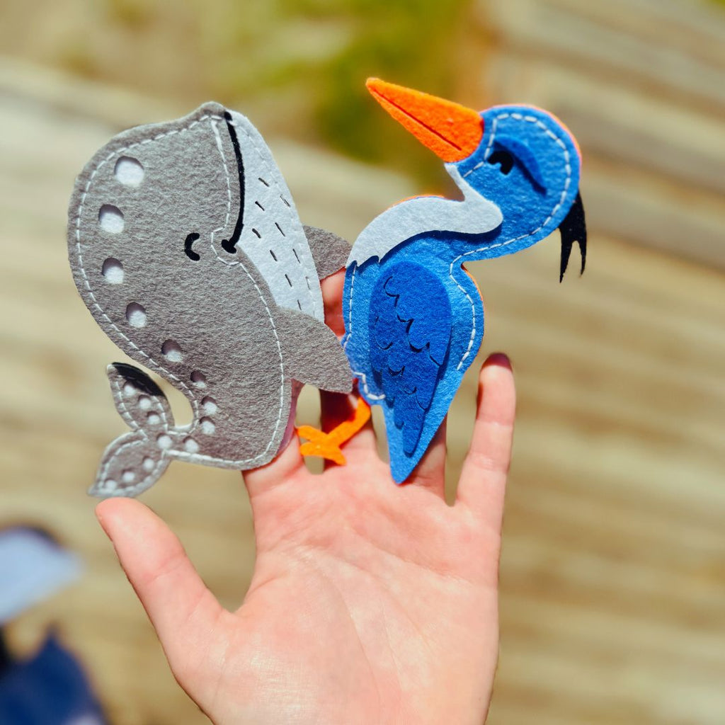 Animals of the Salish Sea: Handmade Felt Finger Puppet Set for Kids - LittleBean's Toy Chest