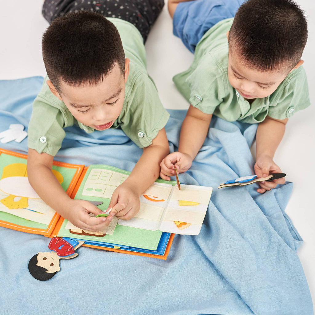 Everyday Life (Orange - Usually for Boys) - Quiet Book - LittleBean's Toy Chest