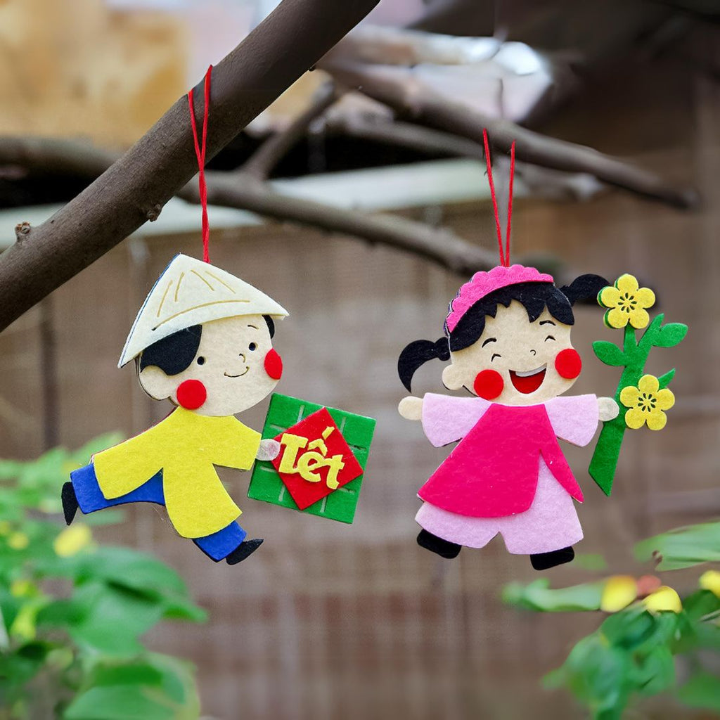Tết Tree Ornament Set - Vietnamese Lunar New Year Tree Ornament - Vietnamese Lunar New Year Tree Pendant - LittleBean's Toy Chest