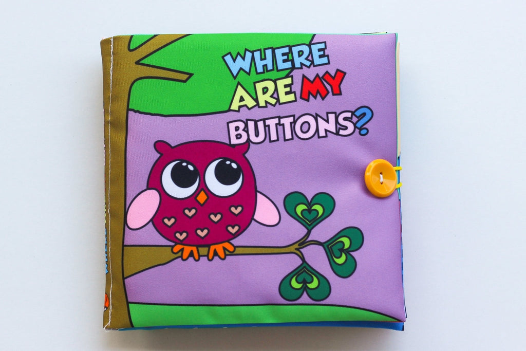 Where Are My Buttons - Fabric Book - LittleBean's Toy Chest