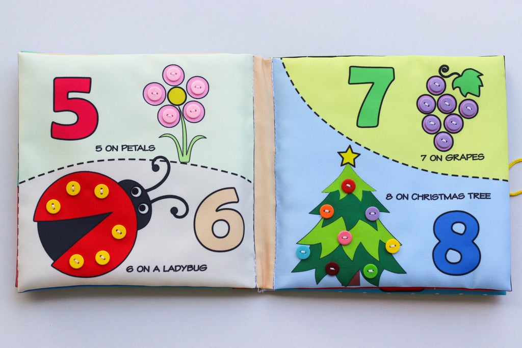 Where Are My Buttons - Fabric Book - LittleBean's Toy Chest